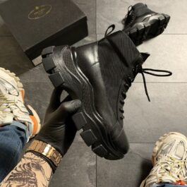 Ботинки унисекс Prada Black Milano Sneakers Block